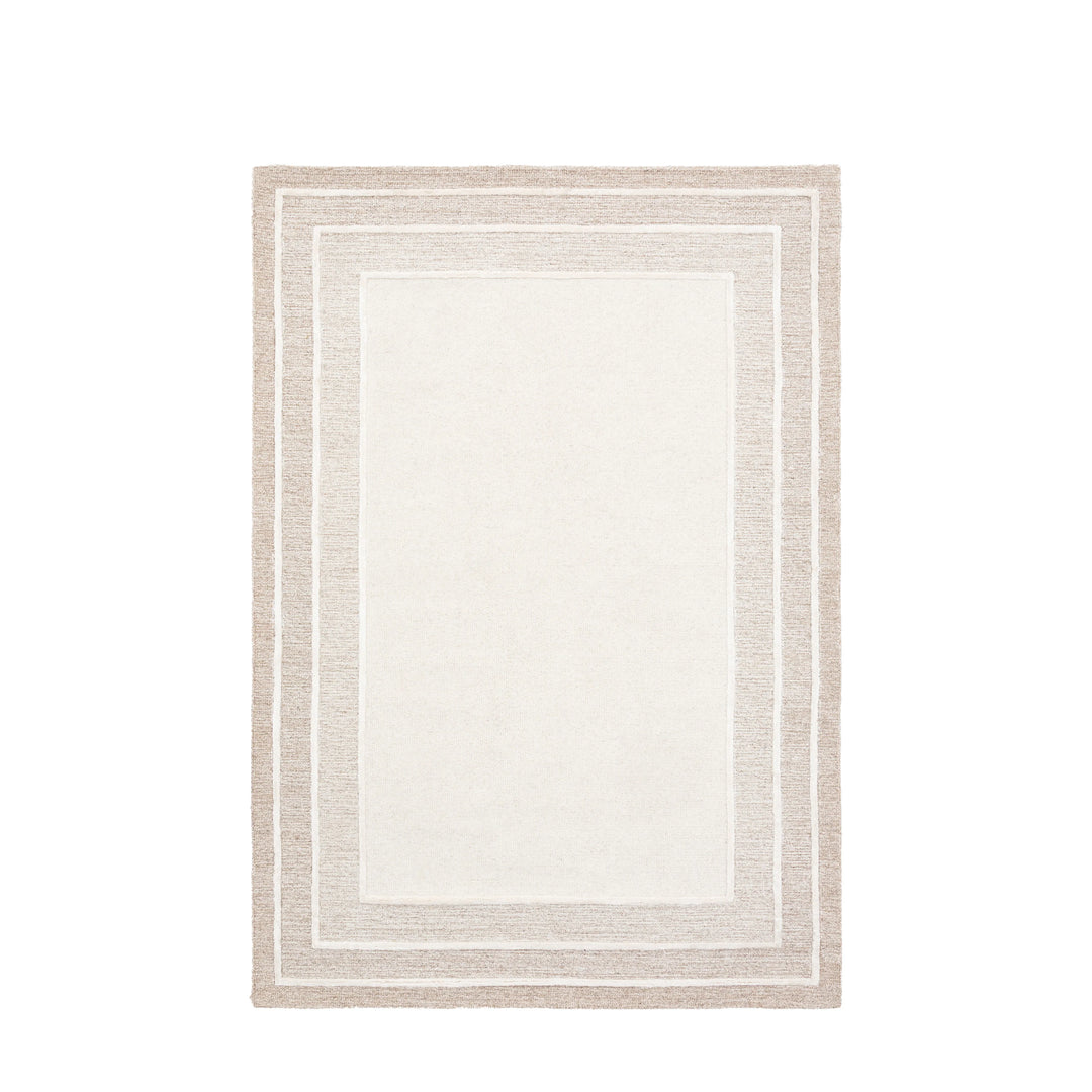 Ithaca Tonal Border Rug - Cream