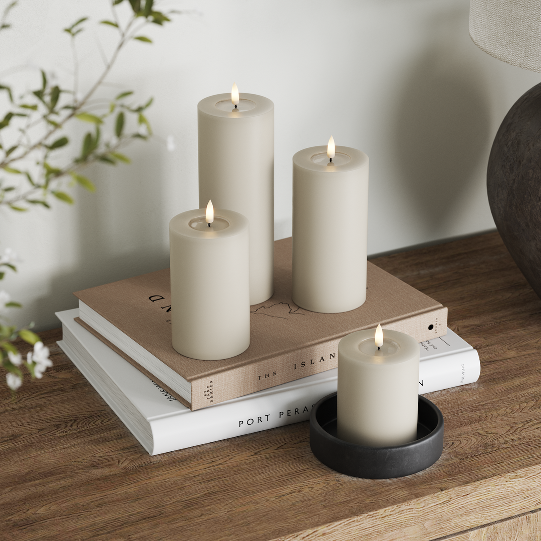 Flameless LED Sand Wax Pillar Candle