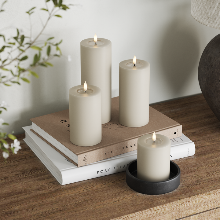 Flameless LED Sand Wax Pillar Candle