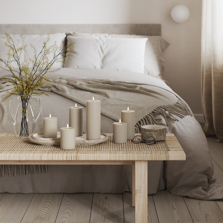 Flameless LED Sand Wax Pillar Candle