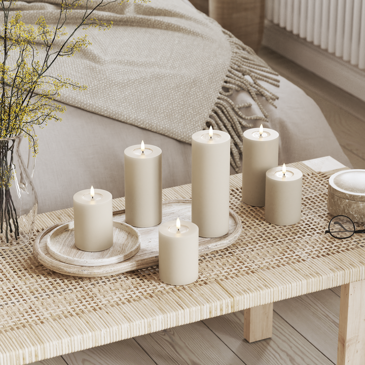 Flameless LED Sand Wax Pillar Candle