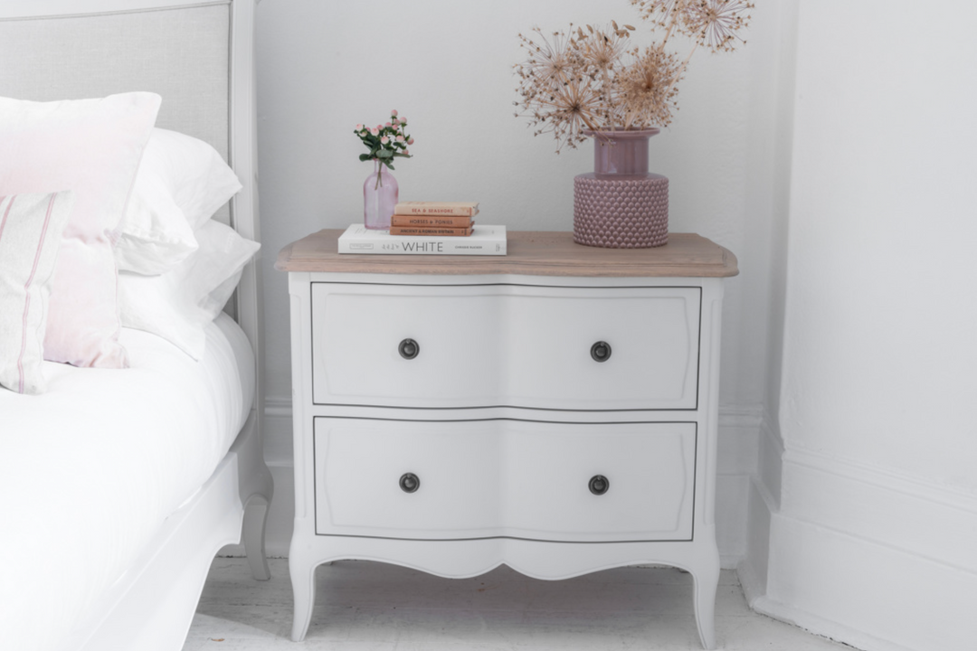 Amelie 2 Drawer Wide Bedside Table