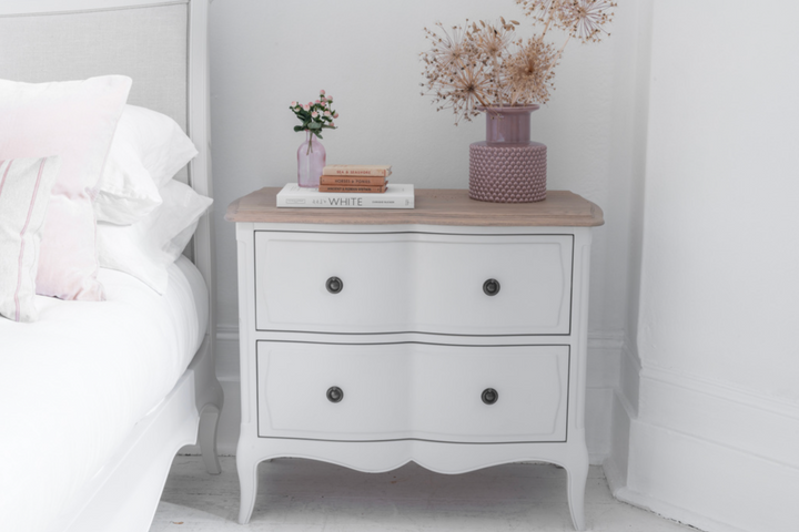 Amelie 2 Drawer Wide Bedside Table