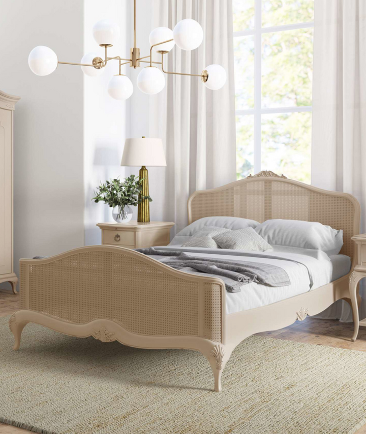 Ivory Rattan High End Bed Frame