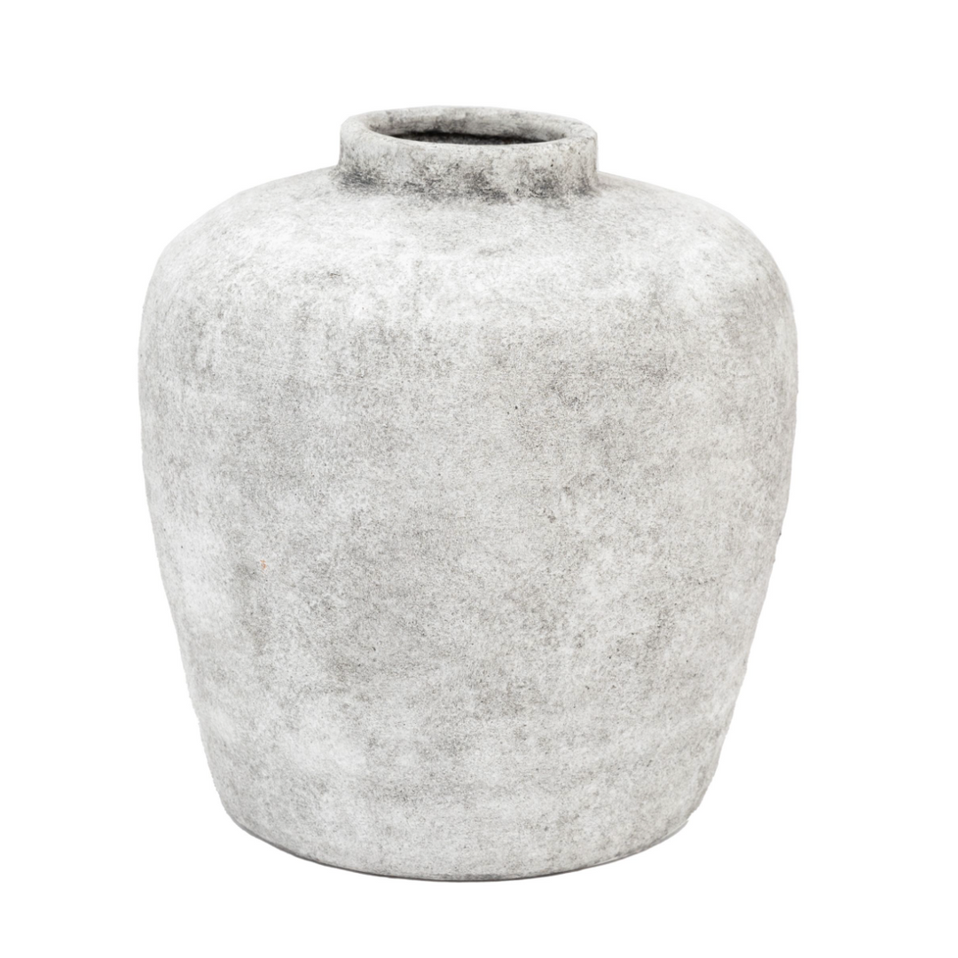 Teguise Distressed Ceramic Urn Vase - Small