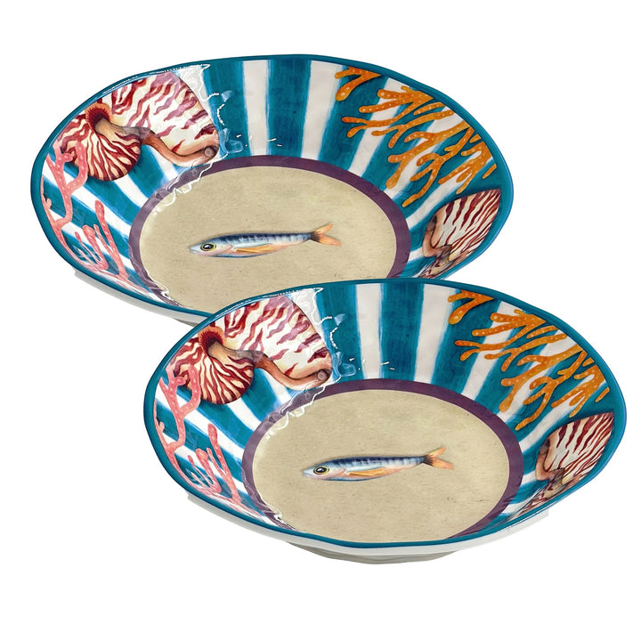 Litoral Coastal Melamine Soup Plates Set of 2 – 21cm