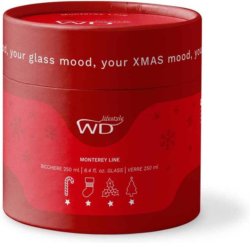 Set of 4 Christmas Borosilicate Glass Tumblers – 250ml