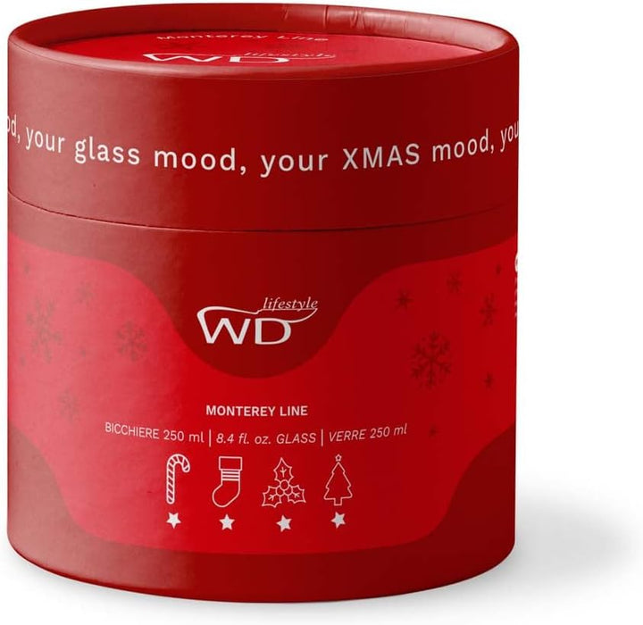 Set of 4 Christmas Borosilicate Glass Tumblers – 250ml