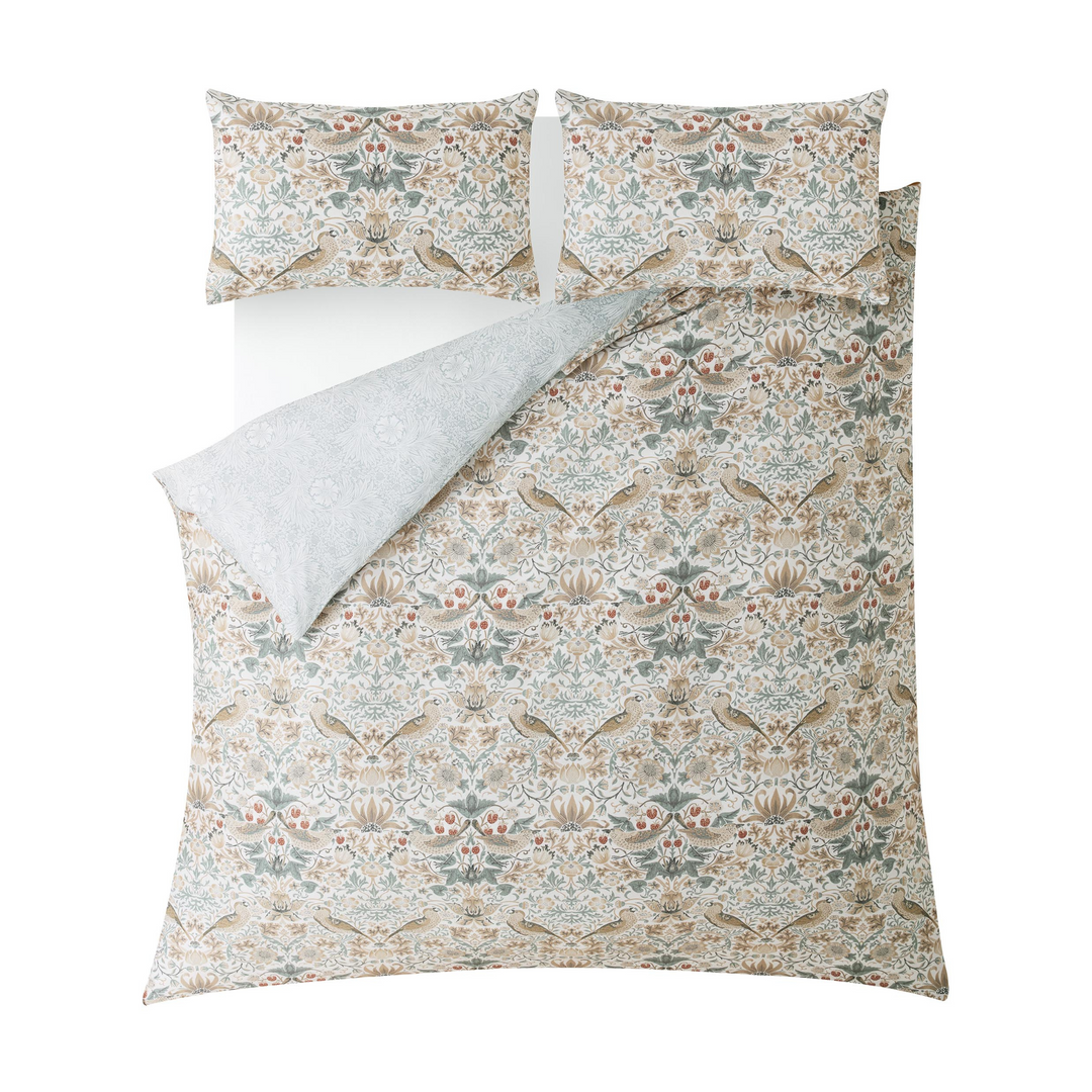 Strawberry Thief Hessian Duvet Set