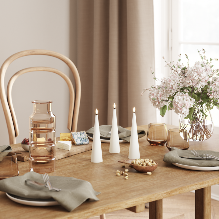 Flameless LED White Cone Candle