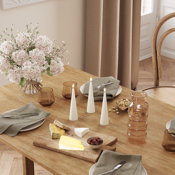 Flameless LED White Cone Candle