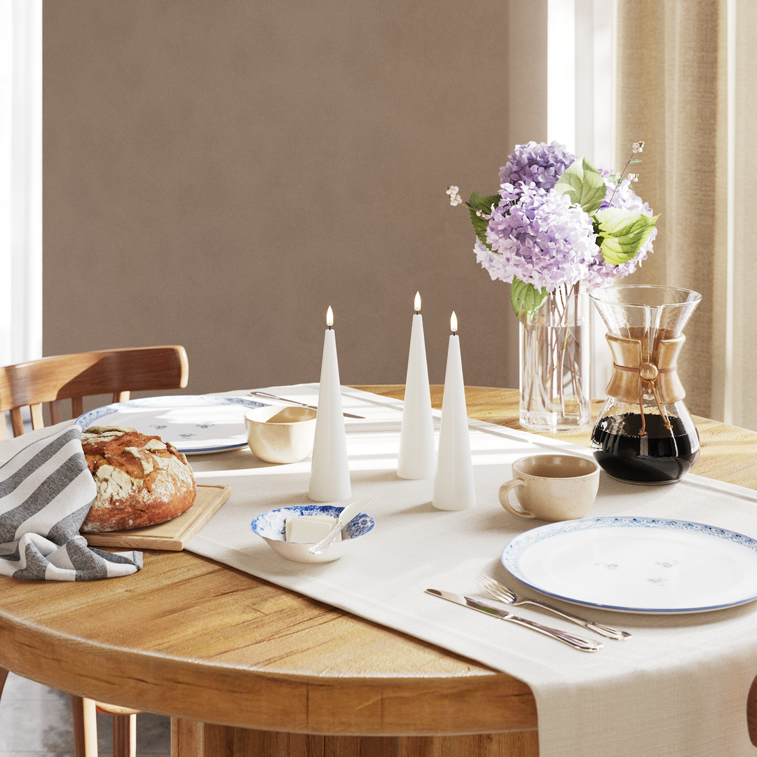 Flameless LED White Cone Candle