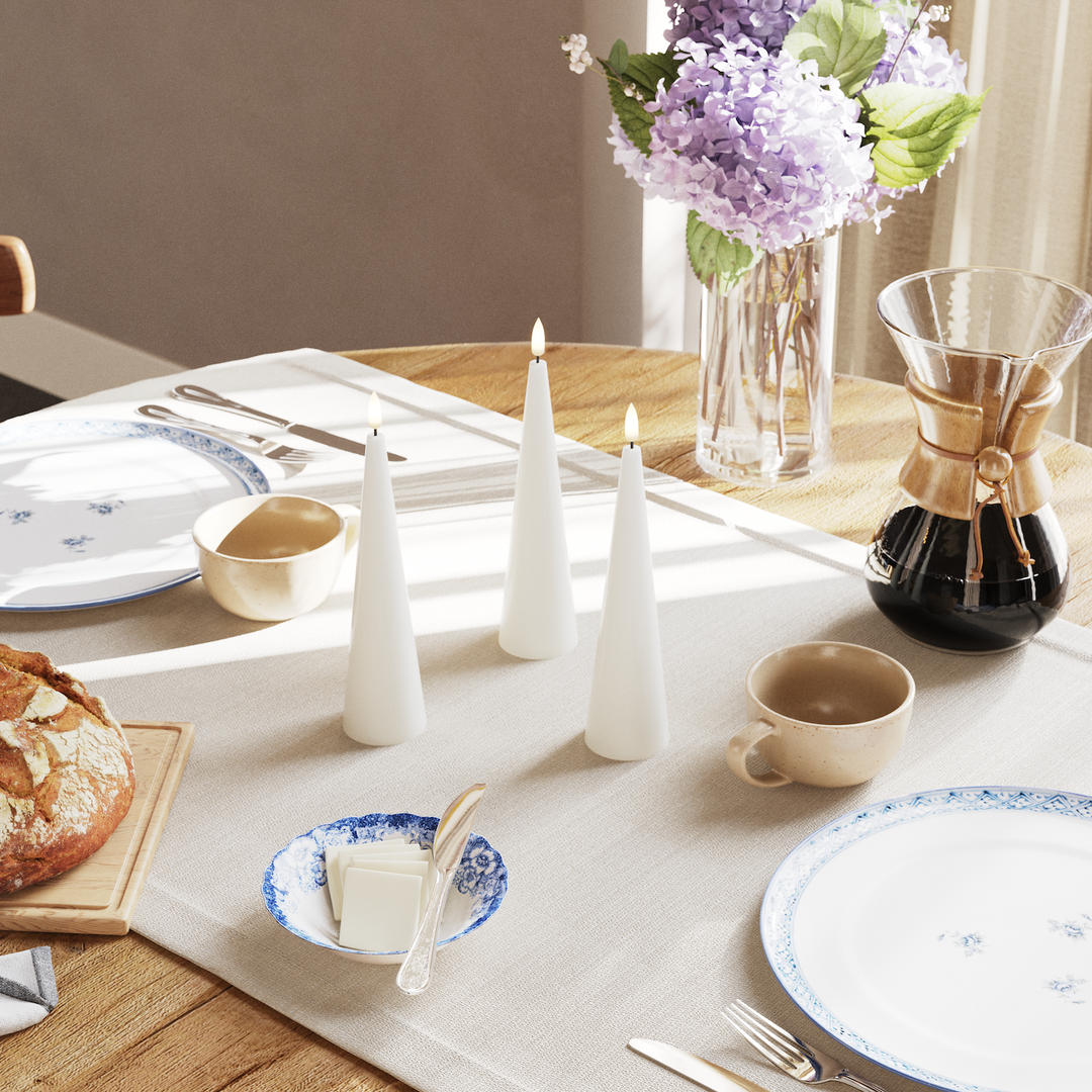 Flameless LED White Cone Candle