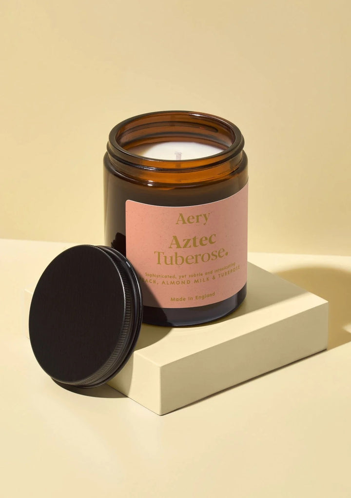 Aztec Tuberose Jar Candle - Peach, Almond Milk & Tuberose