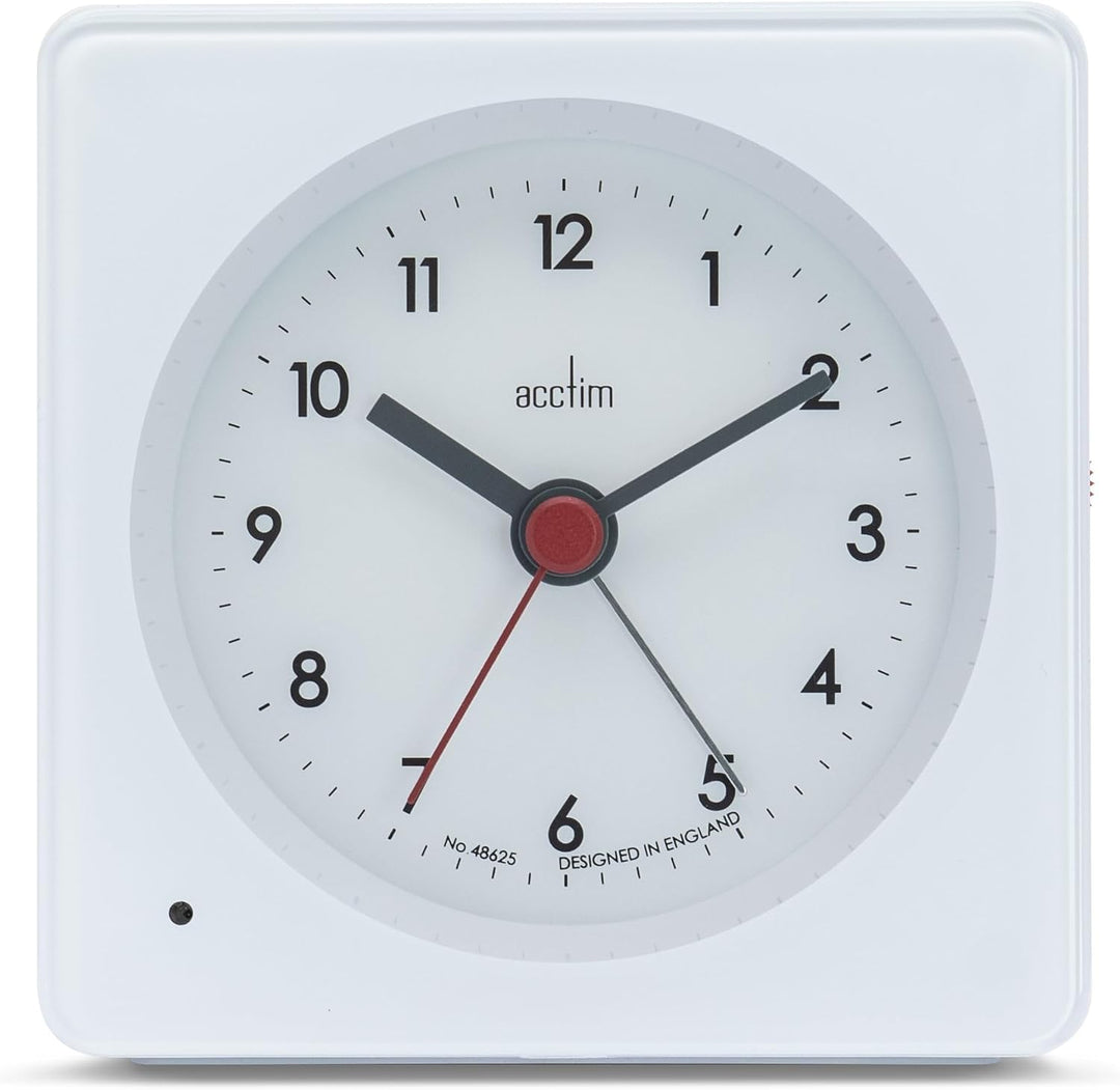 Barber White Smartlite Analogue Alarm Clock