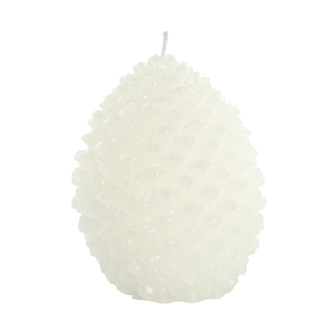 Trelia White Pine Cone Candle – 10.5 cm