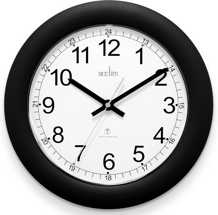 Formia Black Radio Controlled Wall Clock