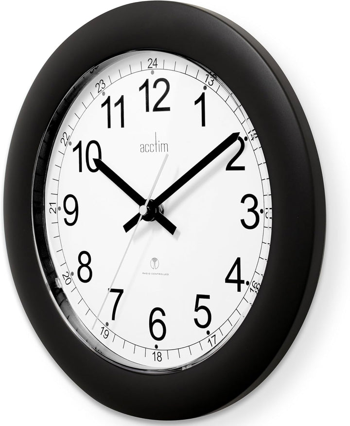 Formia Black Radio Controlled Wall Clock