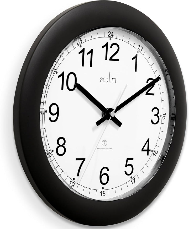 Formia Black Radio Controlled Wall Clock