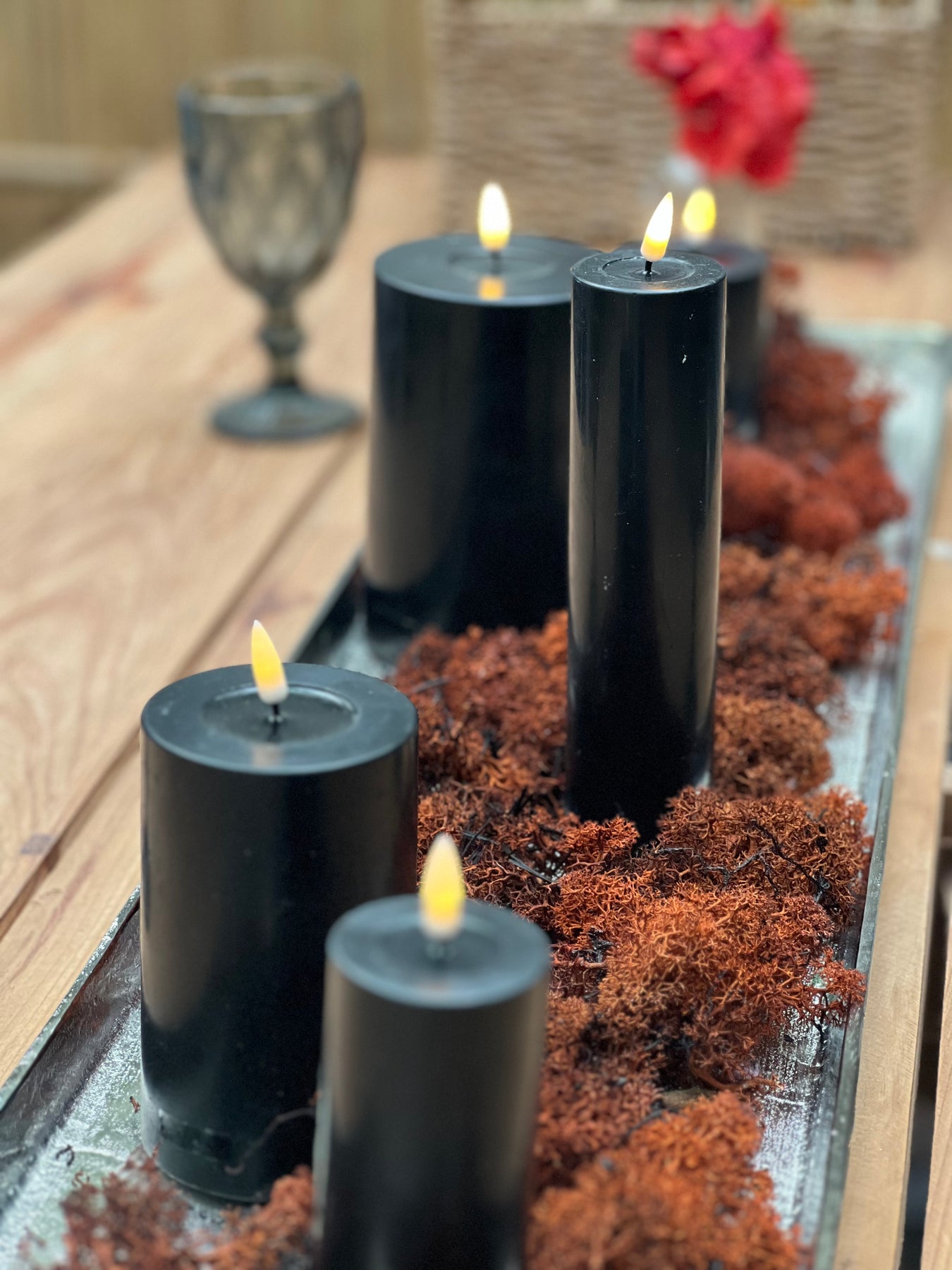 Deluxe Homeart Black Flameless LED Candle Real Flame Technology