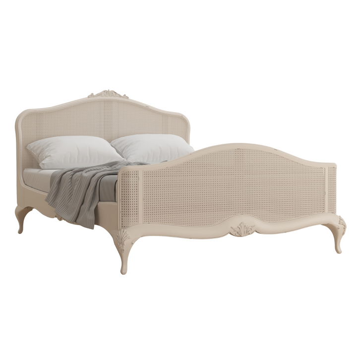 Ivory Rattan High End Bed Frame