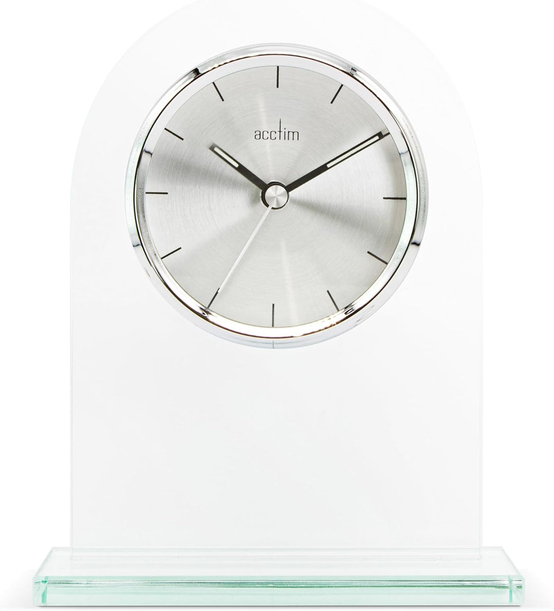 Ledburn Glass Mantel Clock with Luminous Hands