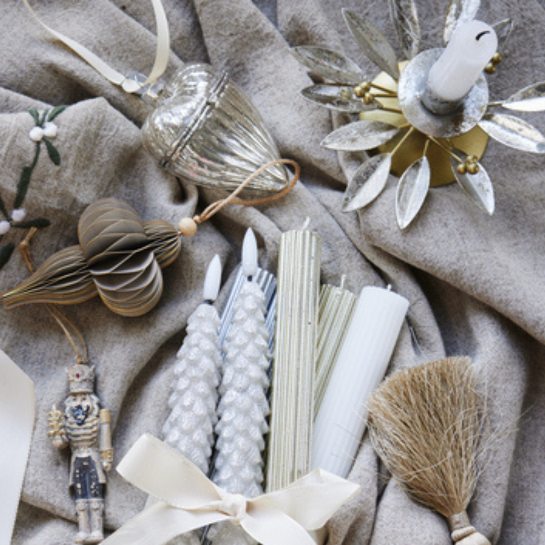 Olivia Silver and Light Gold Iron Candlestick