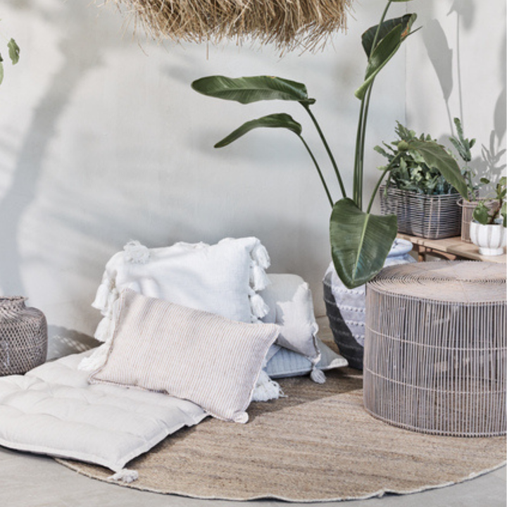 Harper Nature and Grey Rattan Basket Set of 2