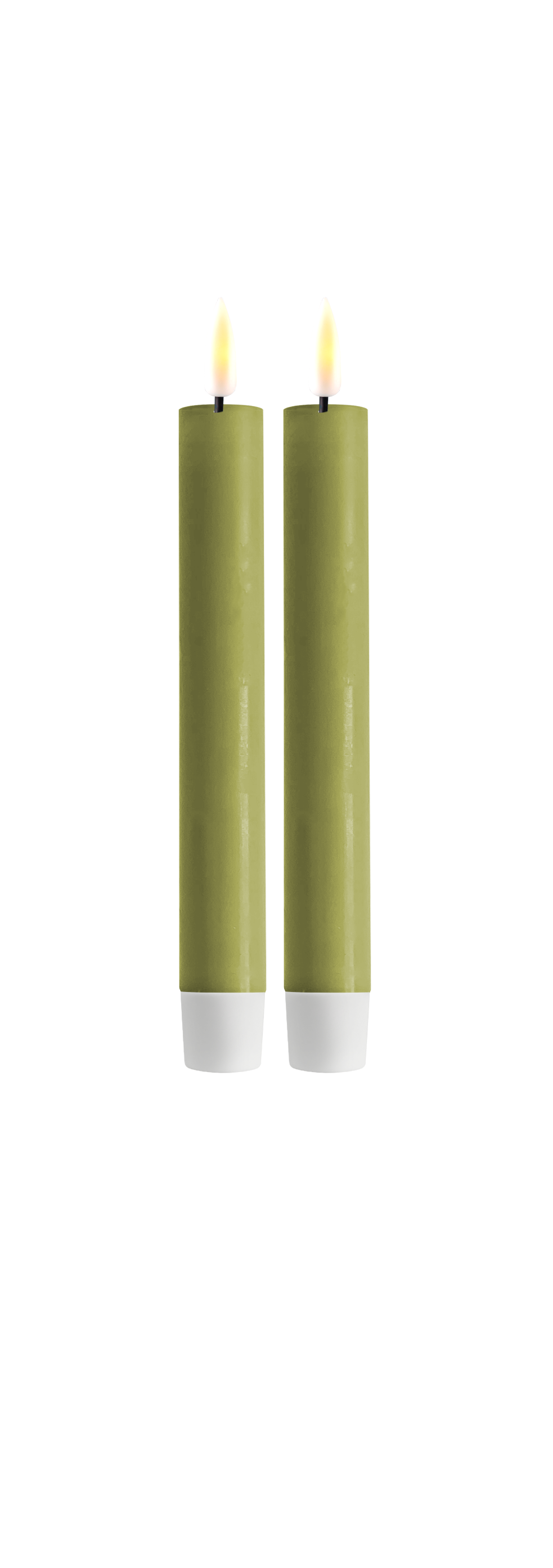 Flameless LED Olive Green Wax Pillar Candle