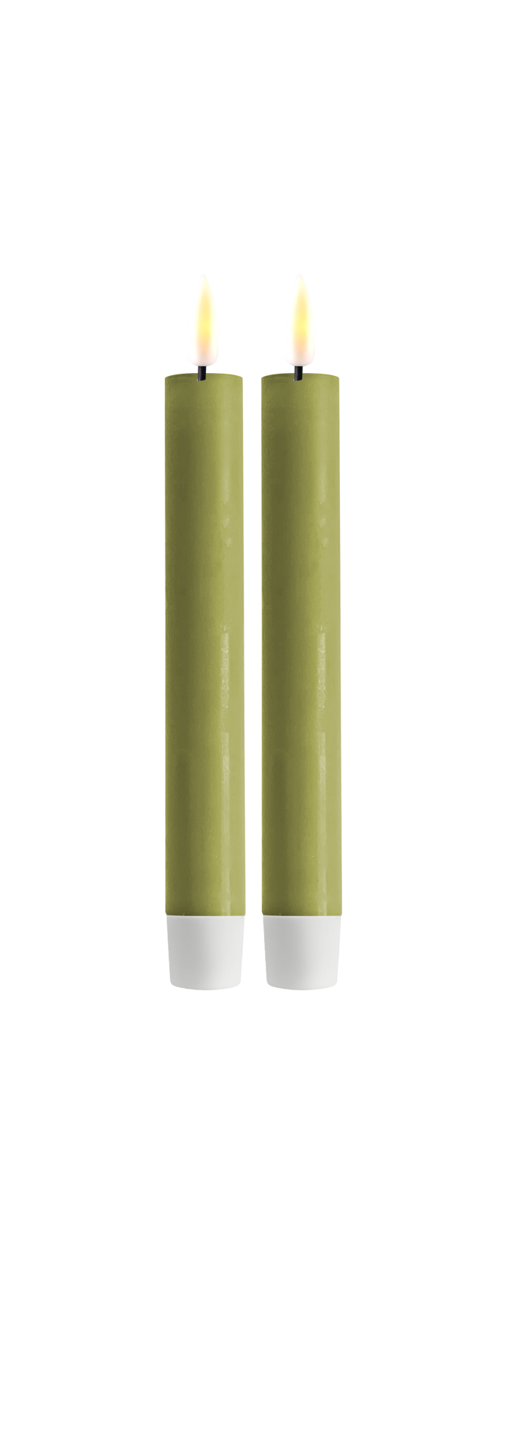Flameless LED Olive Green Wax Pillar Candle
