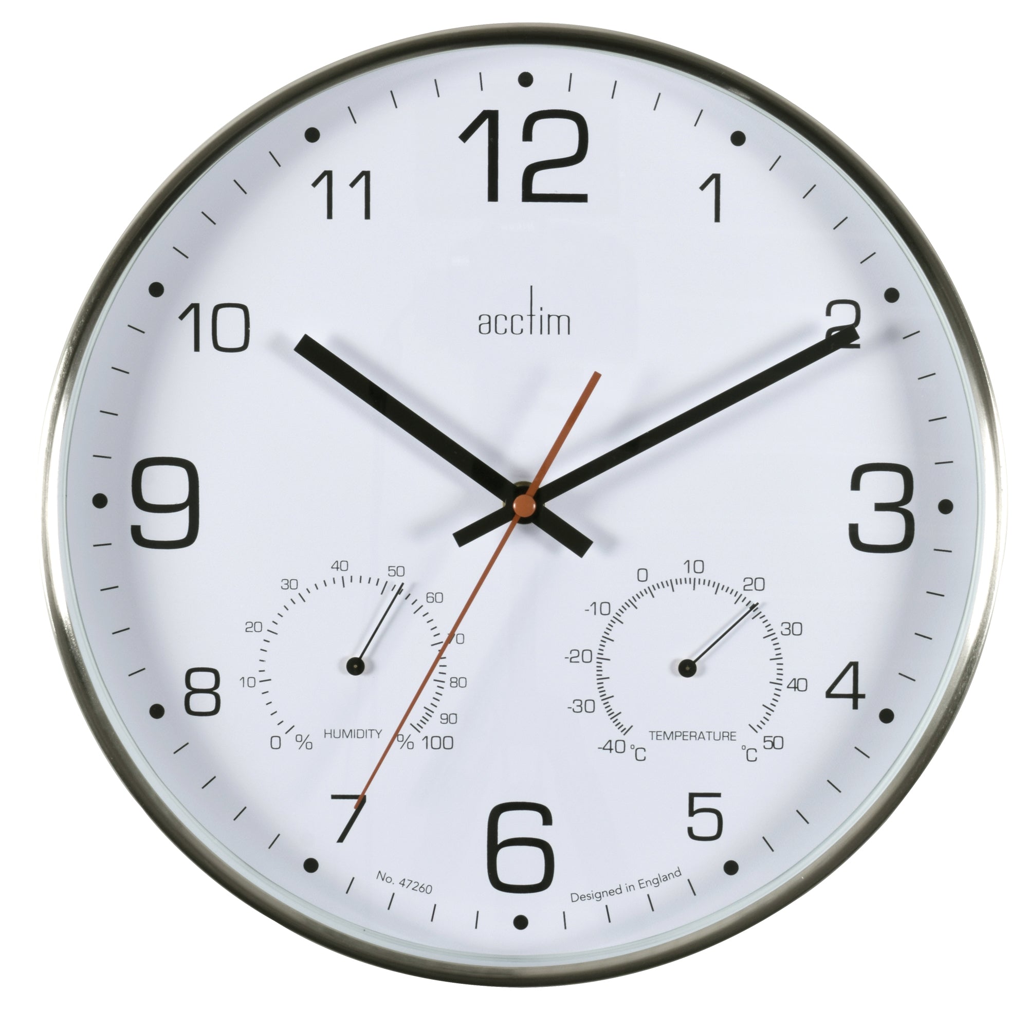Acctim Komfort Wall Clock with Temperature and Humidity Display – Plum ...