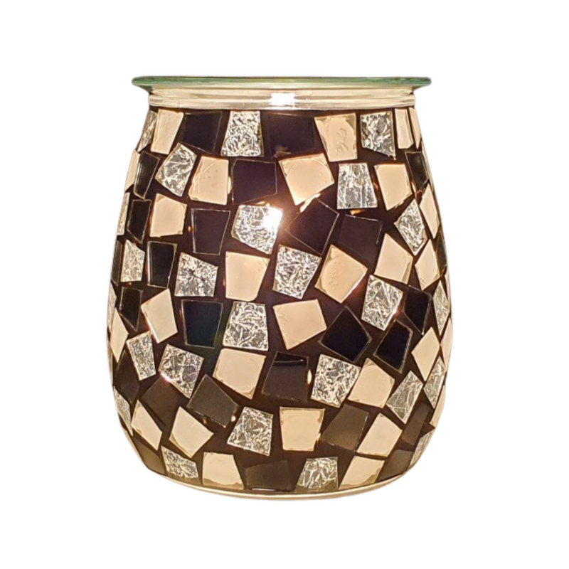 Mirrored Electric Melt Burner with Crisp Cotton Wax Medallions