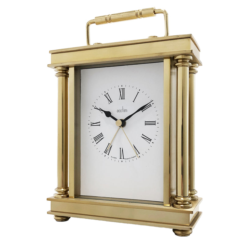 Marlow Carriage Mantel Clock, Gold - Plum Retail