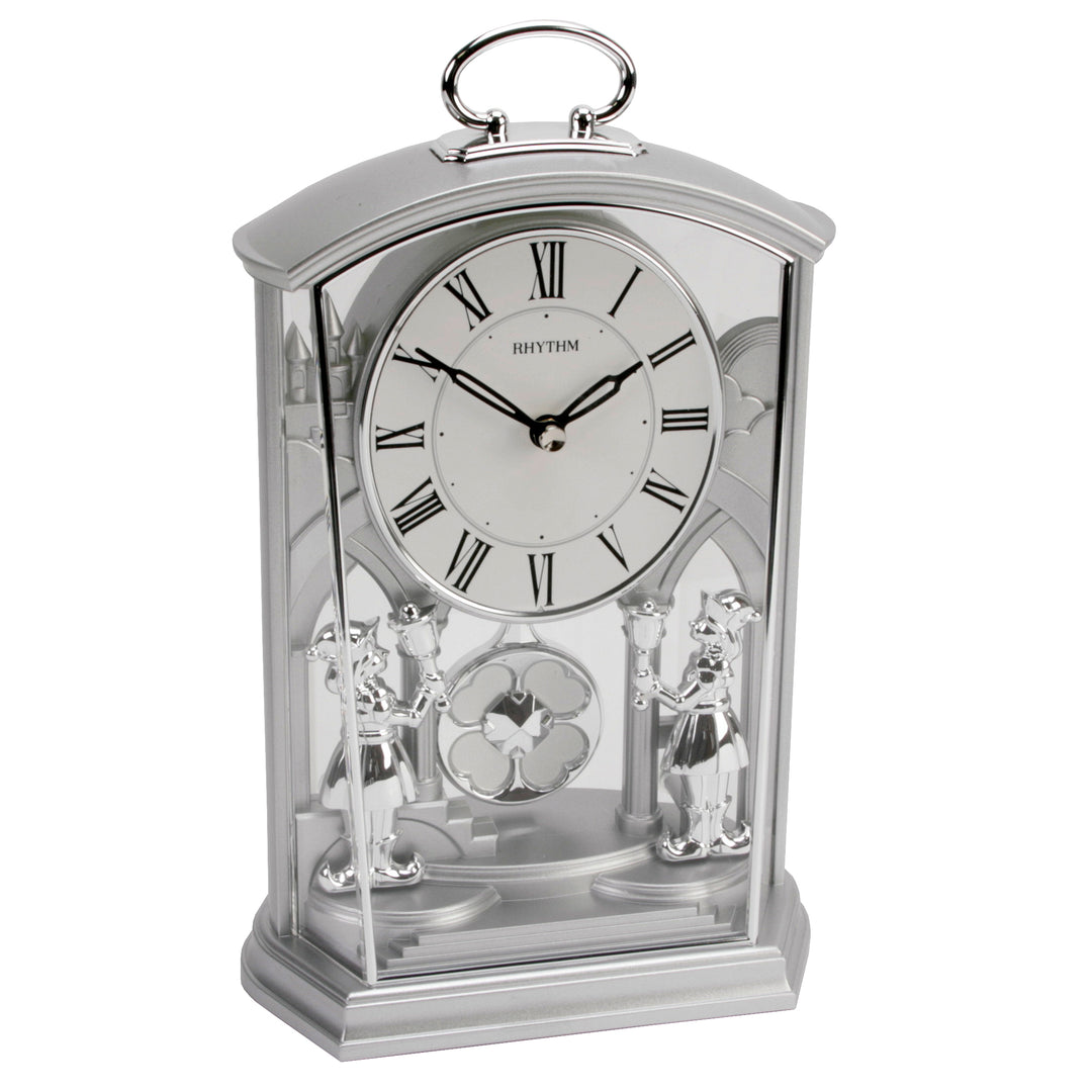 Silver Footmen Pendulum Carriage Clock