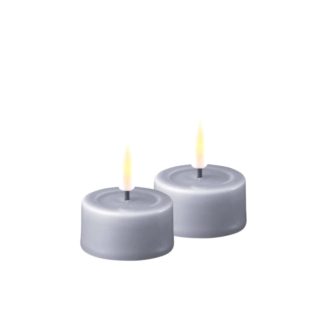 Flameless LED Dust Blue Wax Pillar Candle