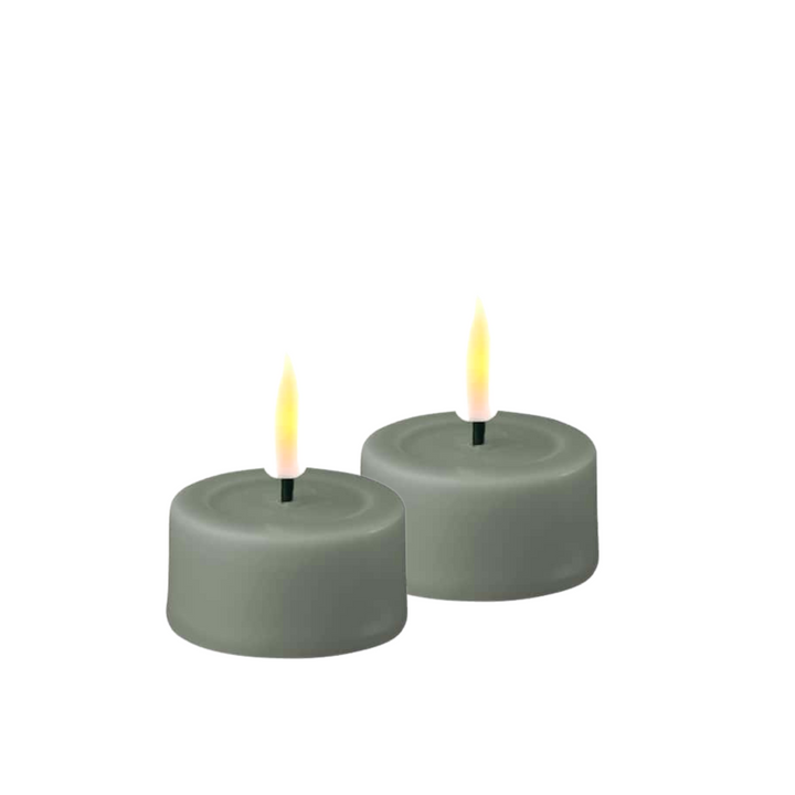 Flameless LED Sage Green Wax Pillar Candle