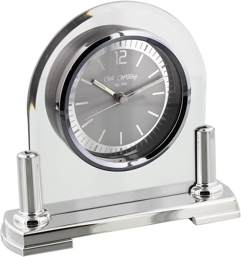 Two Tone Arched Glass Mantel Clock - Plum Retail