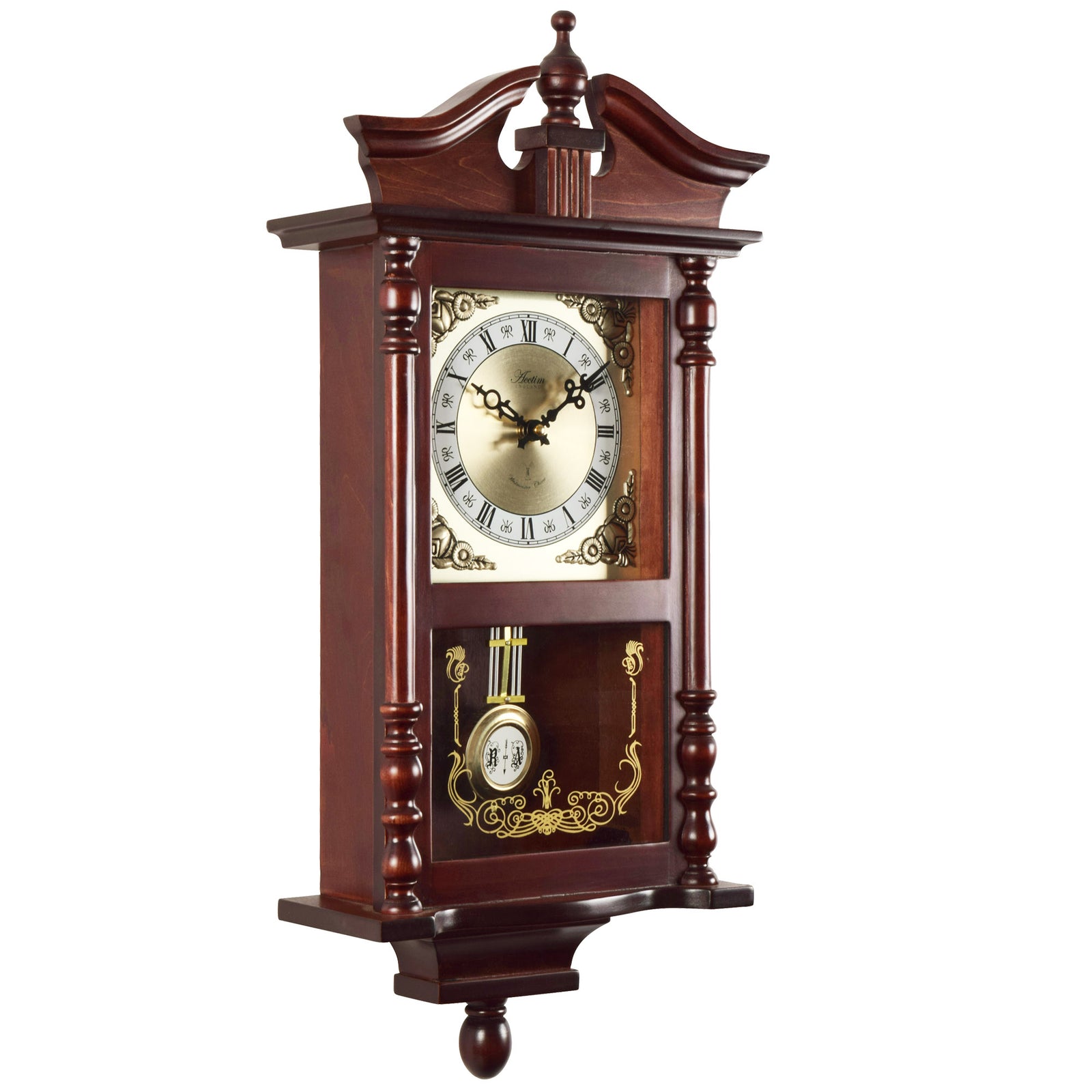 Westbury Radio Controlled Wall Clock, Dark Wood - Plum Retail