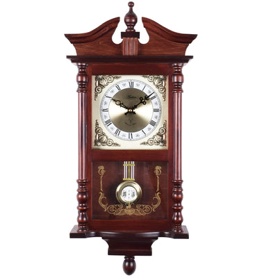 Westbury Radio Controlled Wall Clock, Dark Wood - Plum Retail