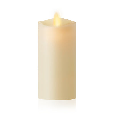 Living Flame Mini Pillar LED Candle, 10cm, Ivory - Plum Retail