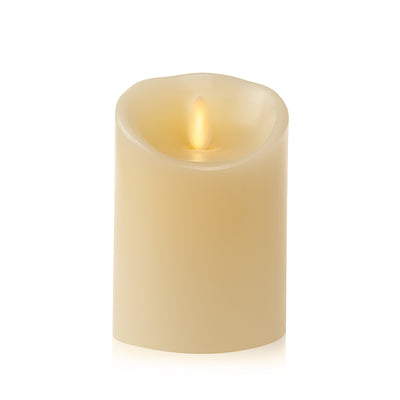 Living Flame LED Candle, 5 Inch, Ivory - Plum Retail
