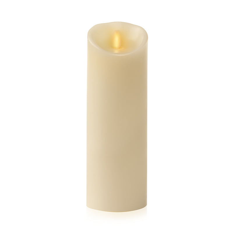 Living Flame LED Candle, 9 Inch, Ivory - Plum Retail