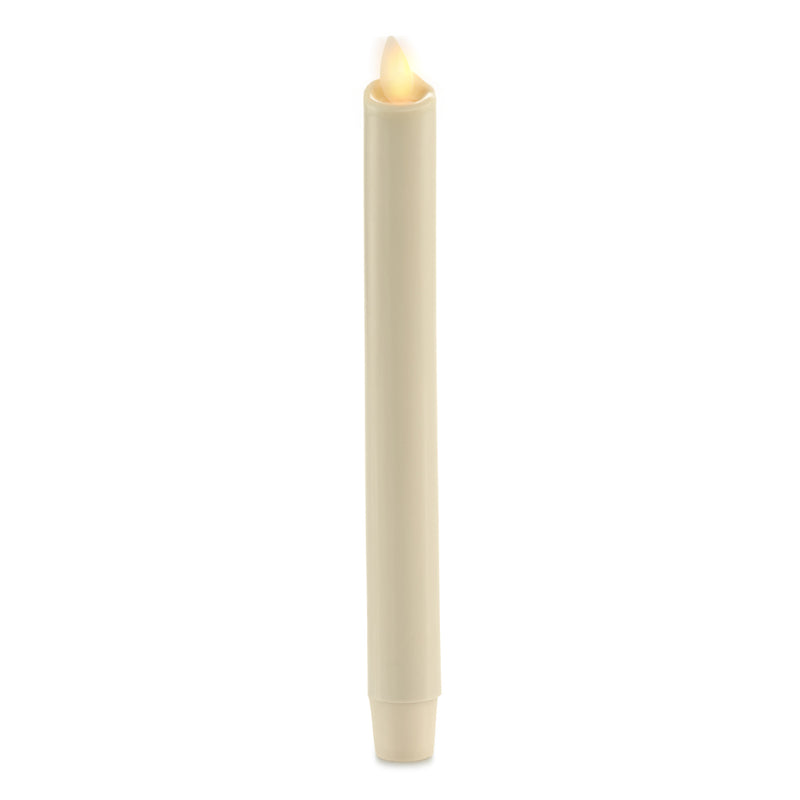 Living Flame LED Taper Candle, 23cm, Ivory - Plum Retail