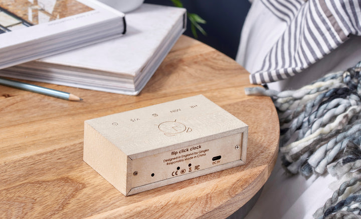 Flip White Maple Alarm Clock