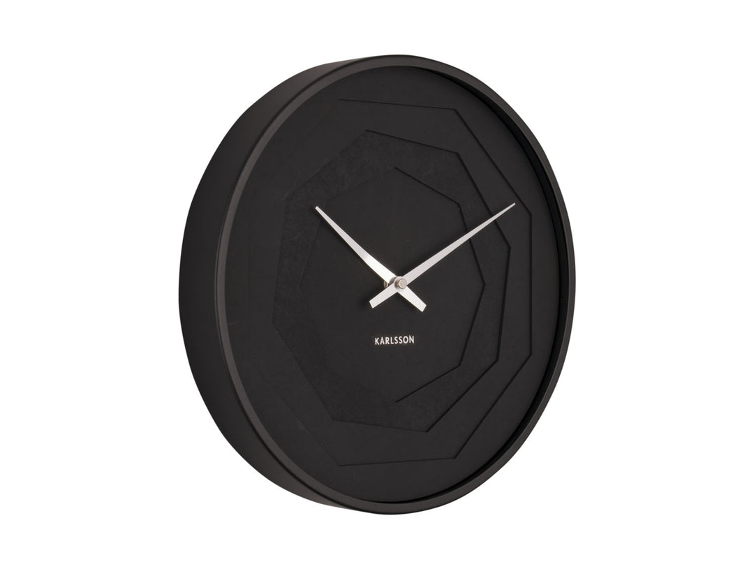 Layered Origami Black Wall Clock