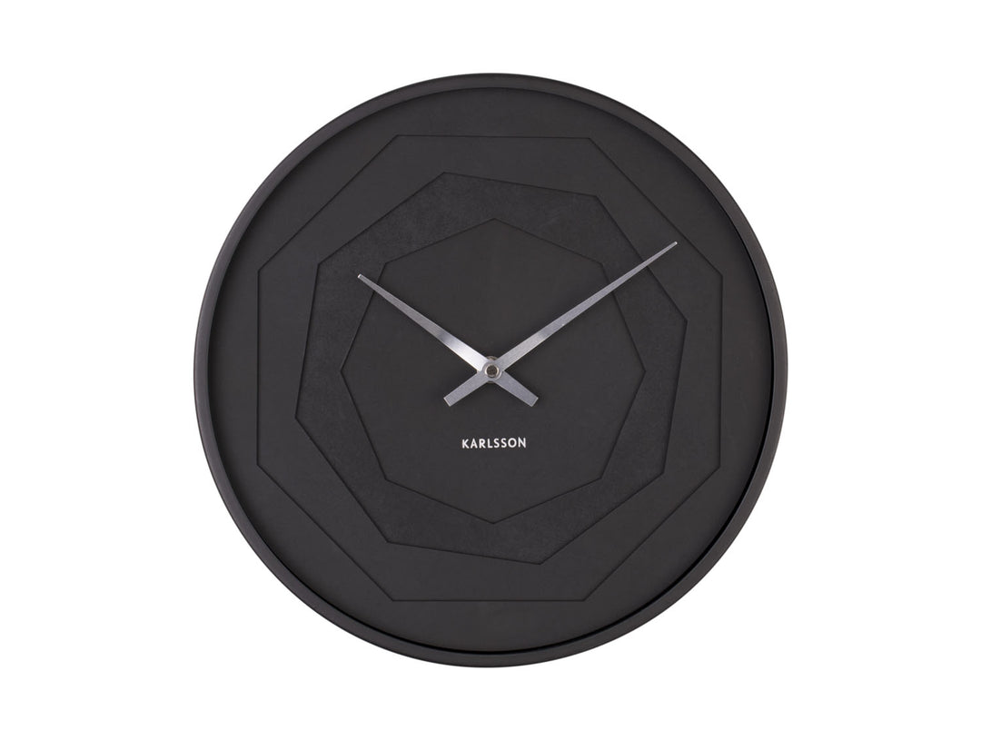 Layered Origami Black Wall Clock