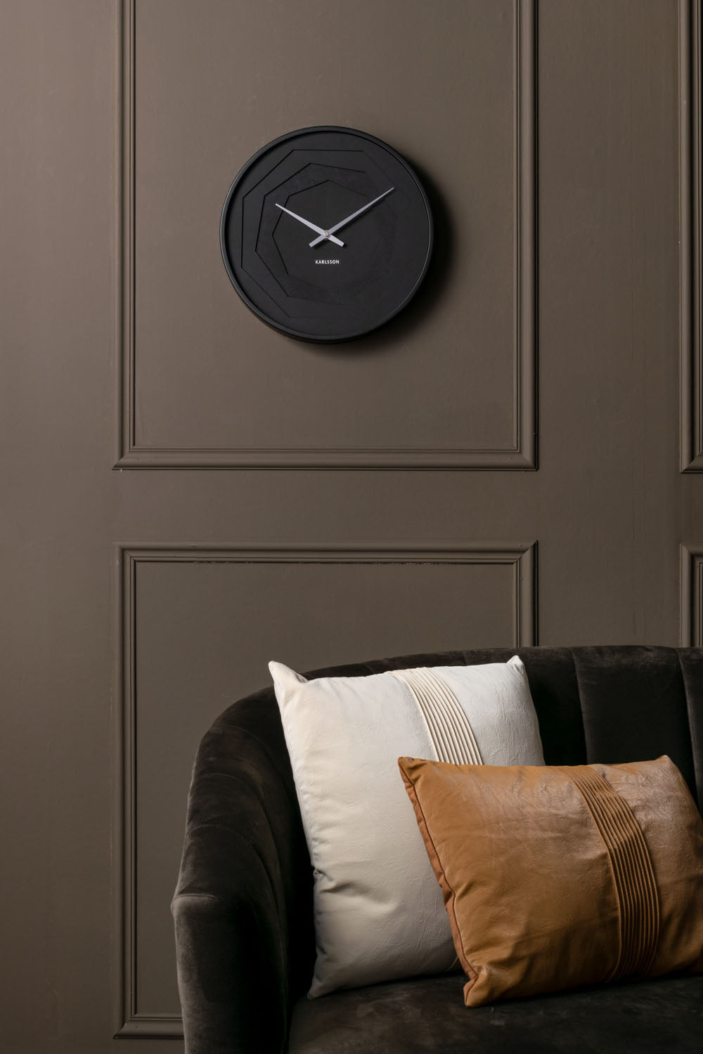 Layered Origami Black Wall Clock