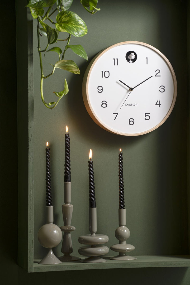 Natural Cuckoo Round Wall Clock