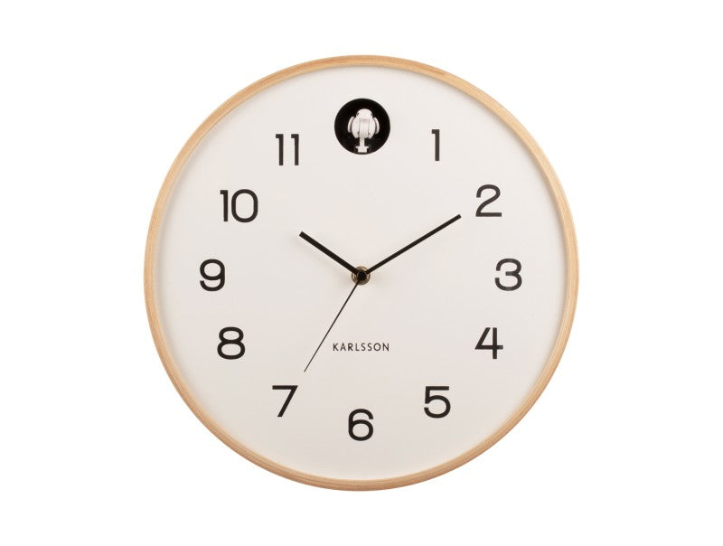 Natural Cuckoo Round Wall Clock