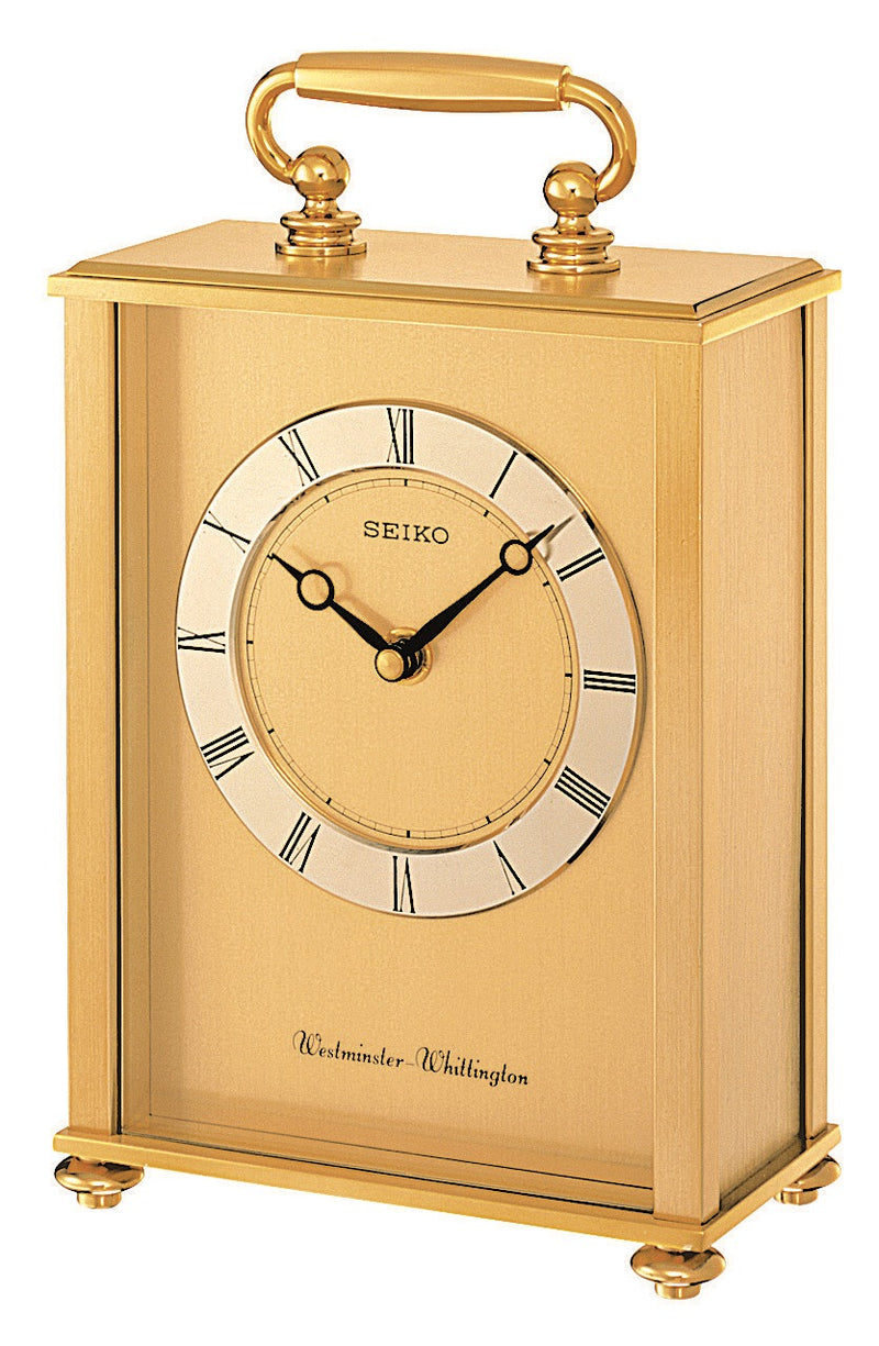 Gold Chiming Carriage Clock QHJ201G - Plum Retail